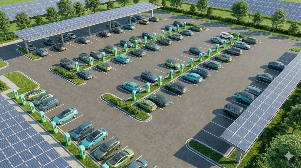 Parplatz mit Ladeinfrastruktur